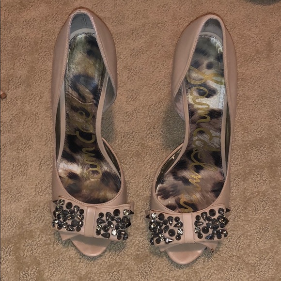 SAM EDELMAN lorna tan leather bow heel. Size 9 - Picture 1 of 4